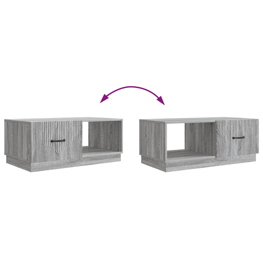 Table basse Sonoma gris 90 x 50 x 37 cm Bois d'ingénierie - 8