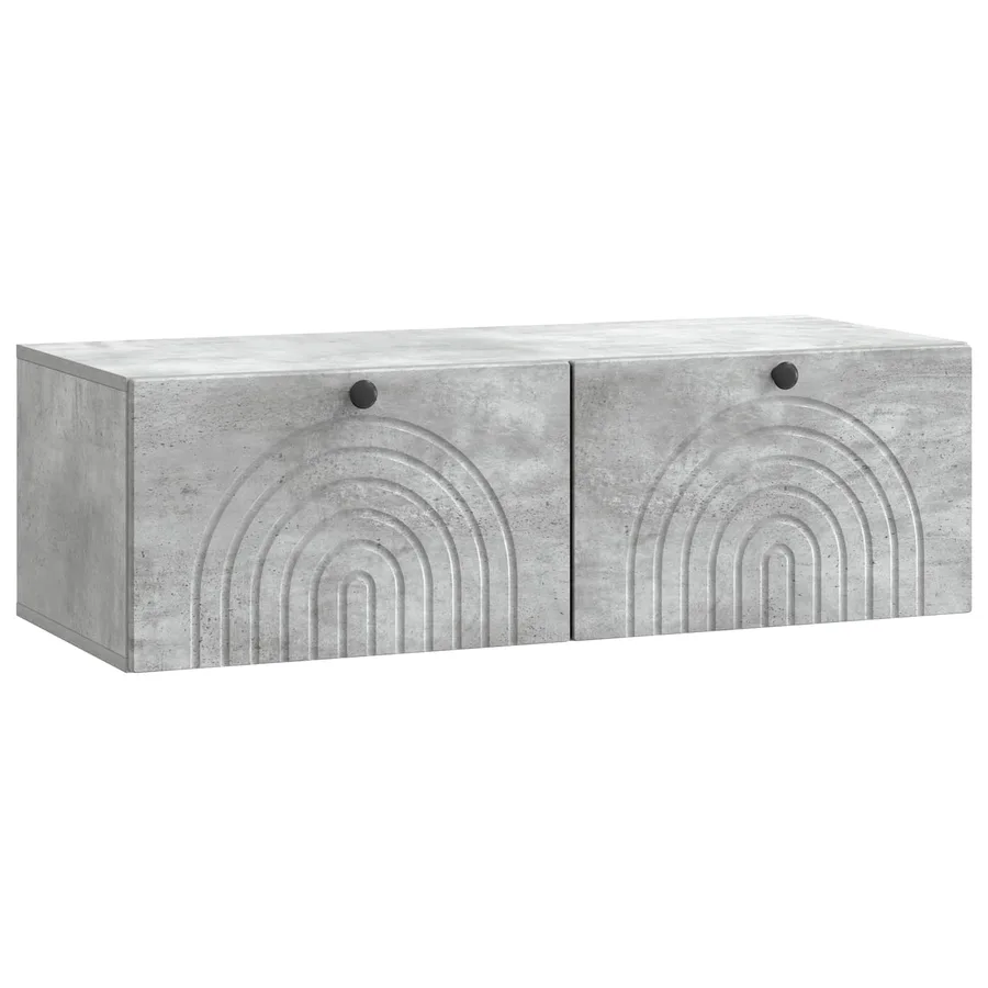 Meuble TV mural Gris béton 99 x 41 x 30 cm Bois d'ingénierie - 2