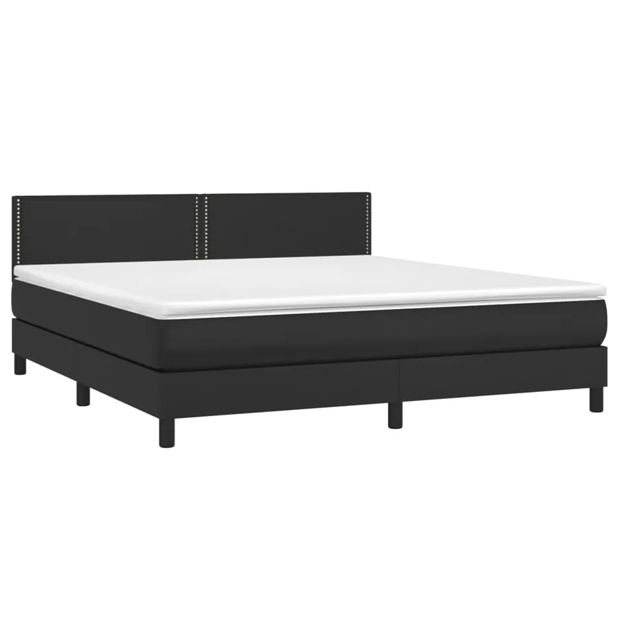 Sommier à lattes de lit avec matelas et LED Noir 180x200cm - 3
