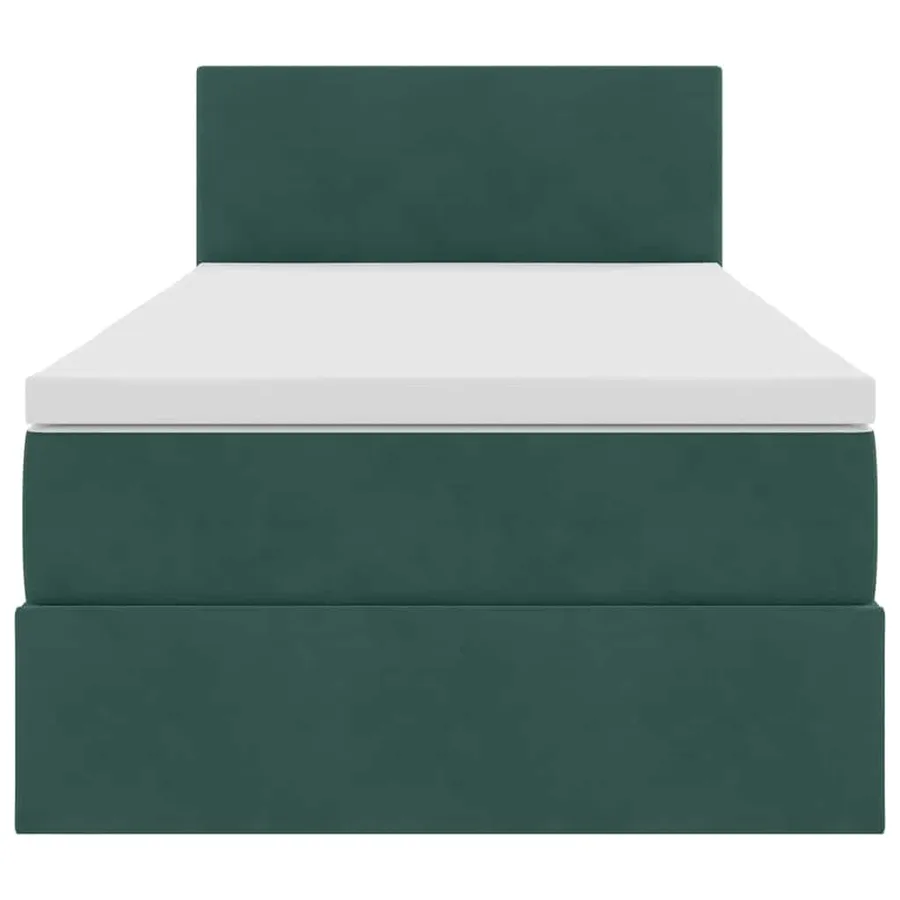 Lit de Rangement avec matelas Vert foncé 100 x 200 cm Velours - 7