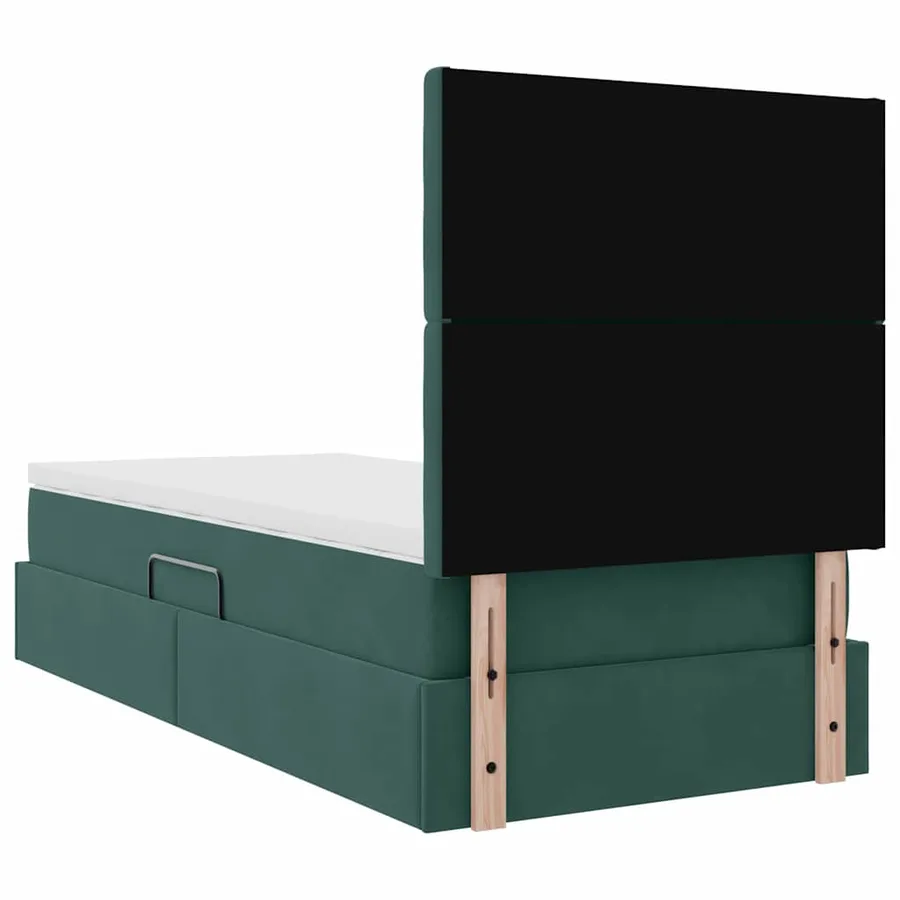 Lit de rangement LED avec matelas Vert foncé 100 x 200 cm - 12