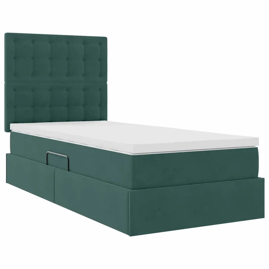 Lit de rangement LED avec matelas Vert foncé 100 x 200 cm - 6