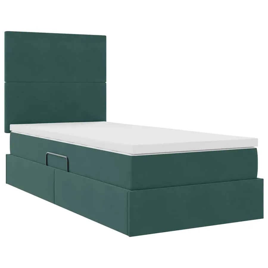 Lit de rangement LED avec matelas Vert foncé 100 x 200 cm - 6
