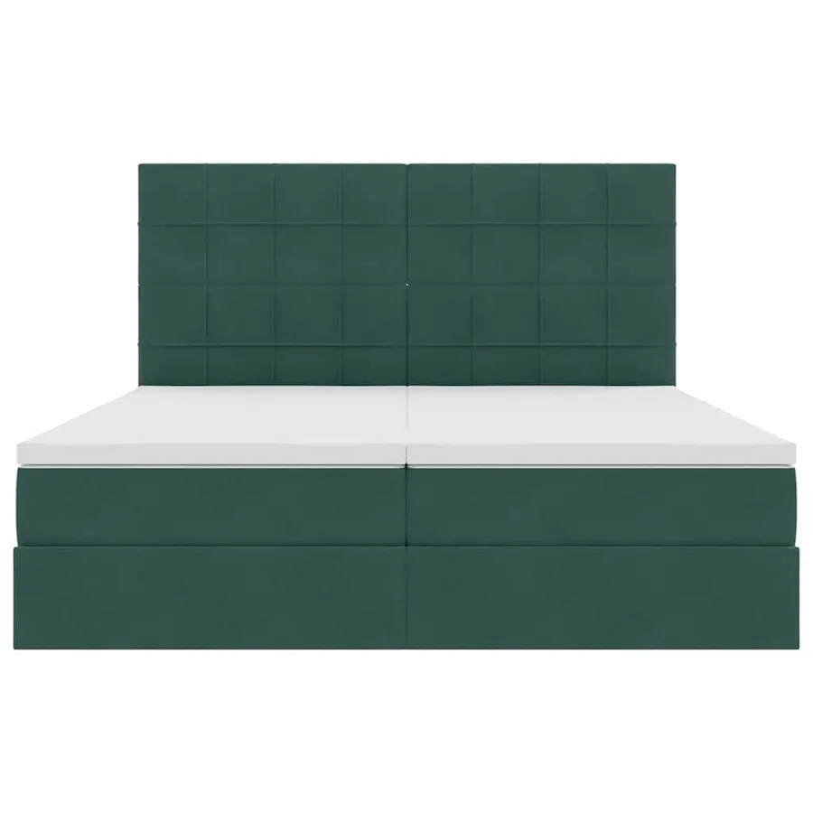 Lit de rangement LED avec matelas Vert foncé 200 x 200 cm - 11