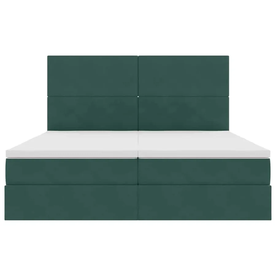 Lit de rangement LED avec matelas Vert foncé 200 x 200 cm - 11
