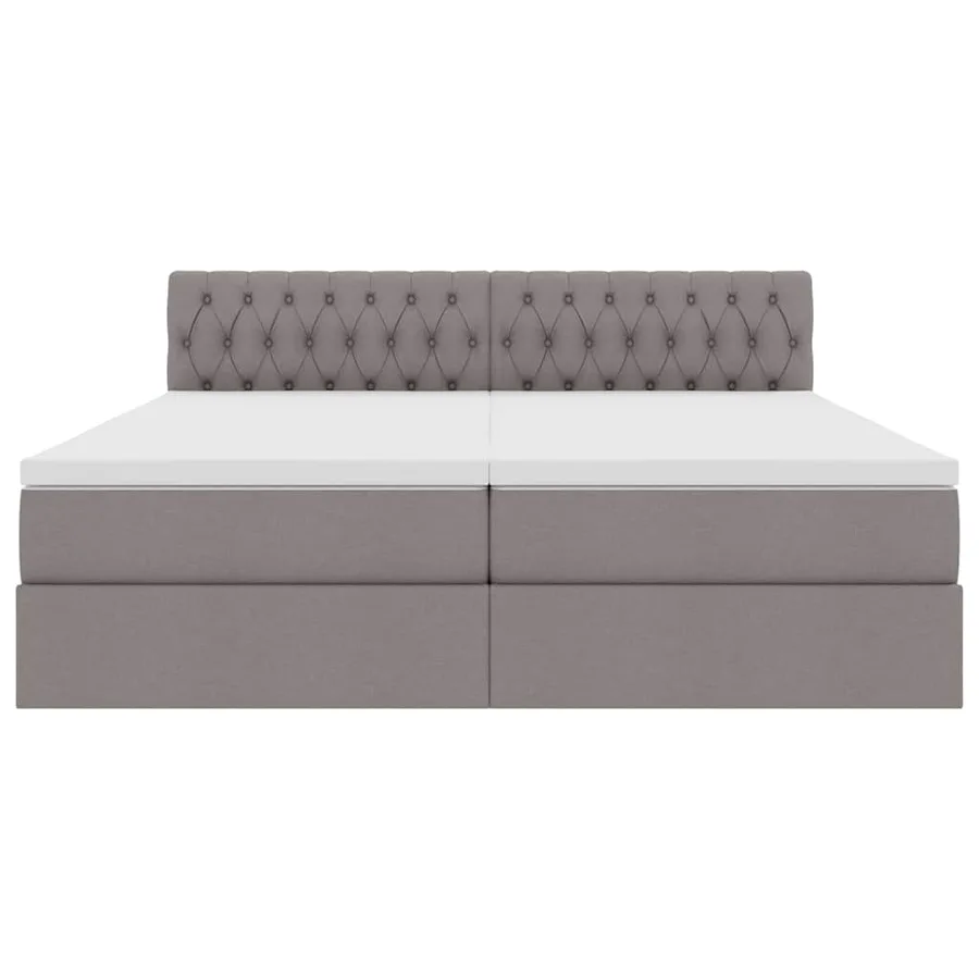 Lit de rangement LED avec matelas Taupe 200 x 200 cm Tissu - 11