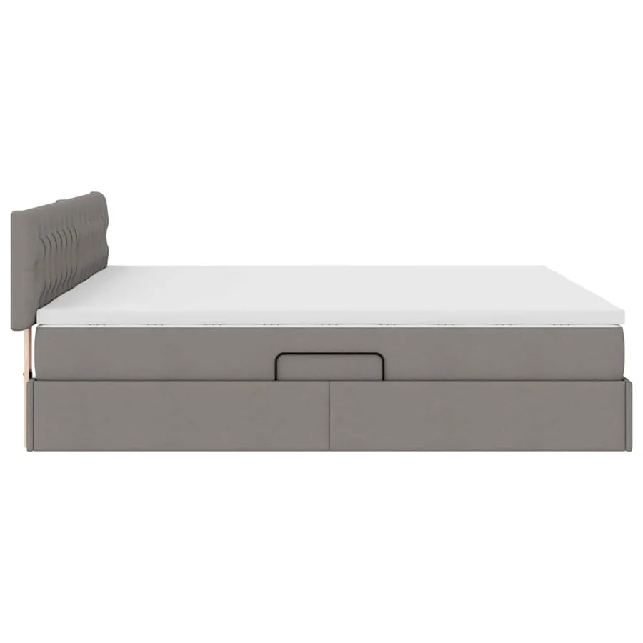 Lit de rangement LED avec matelas Taupe 200 x 200 cm Tissu - 12