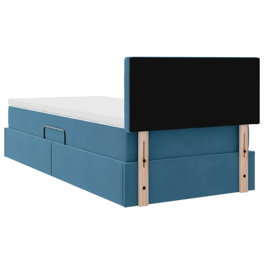 Lit de rangement LED avec matelas Bleu foncé 90 x 190 cm - 12