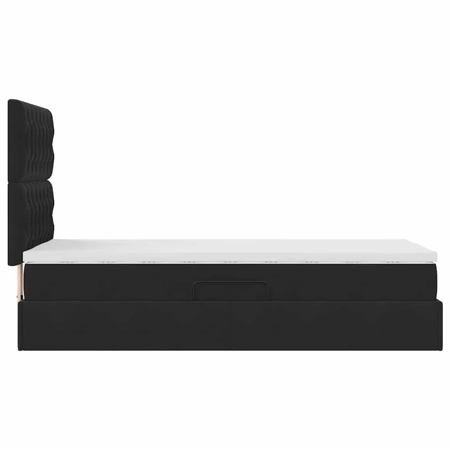 Lit avec rangement et matelas Noir 100 x 200 cm Velours - 10