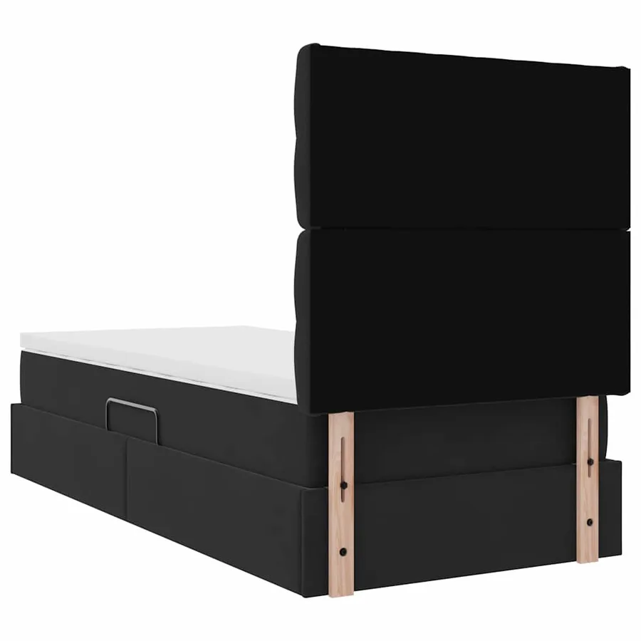 Lit avec rangement et matelas Noir 100 x 200 cm Velours - 11