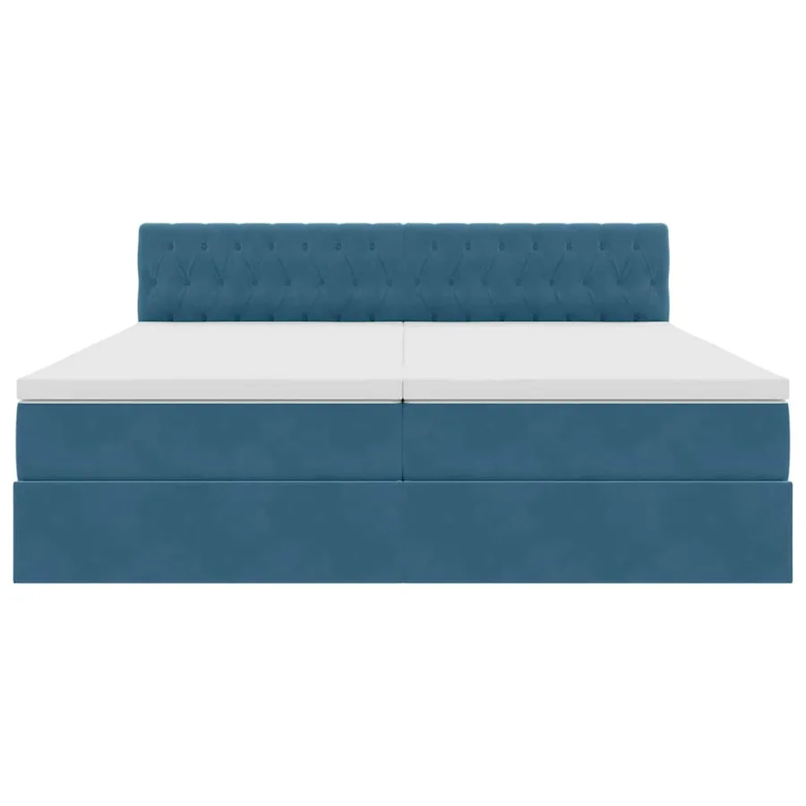 Lit de rangement LED avec matelas Bleu foncé 200 x 200 cm - 11