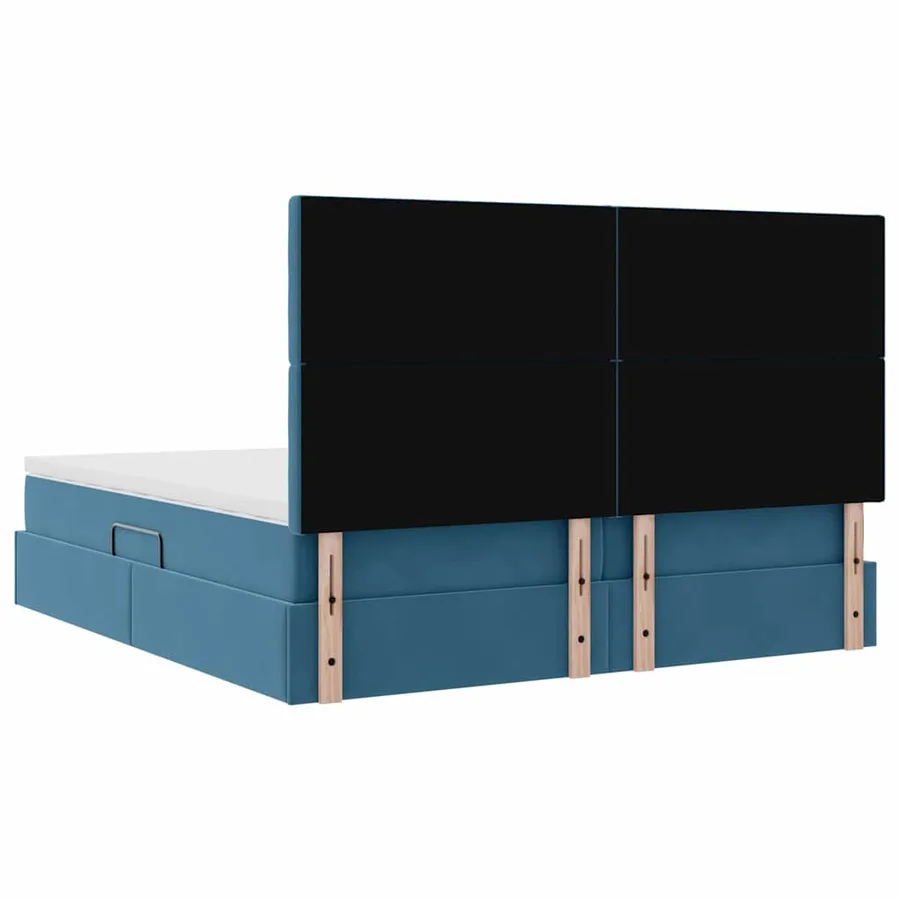 Lit de rangement LED avec matelas Bleu foncé 200 x 200 cm - 13