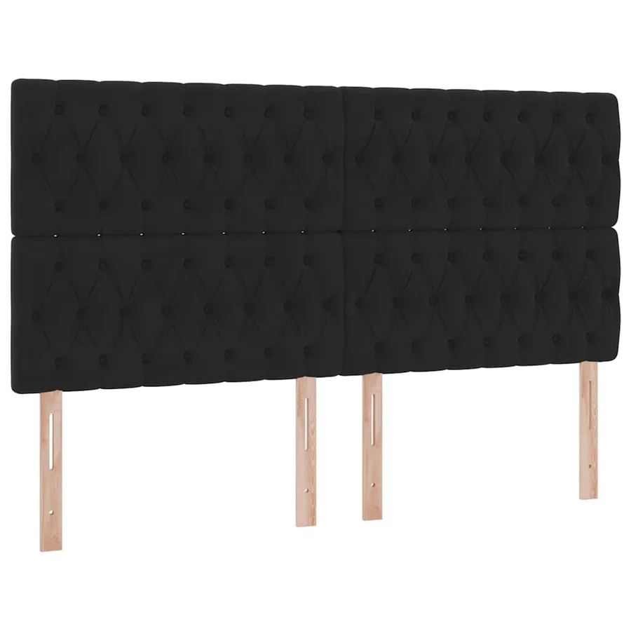 Lit de rangement LED avec matelas Noir 200 x 200 cm Velours - 8