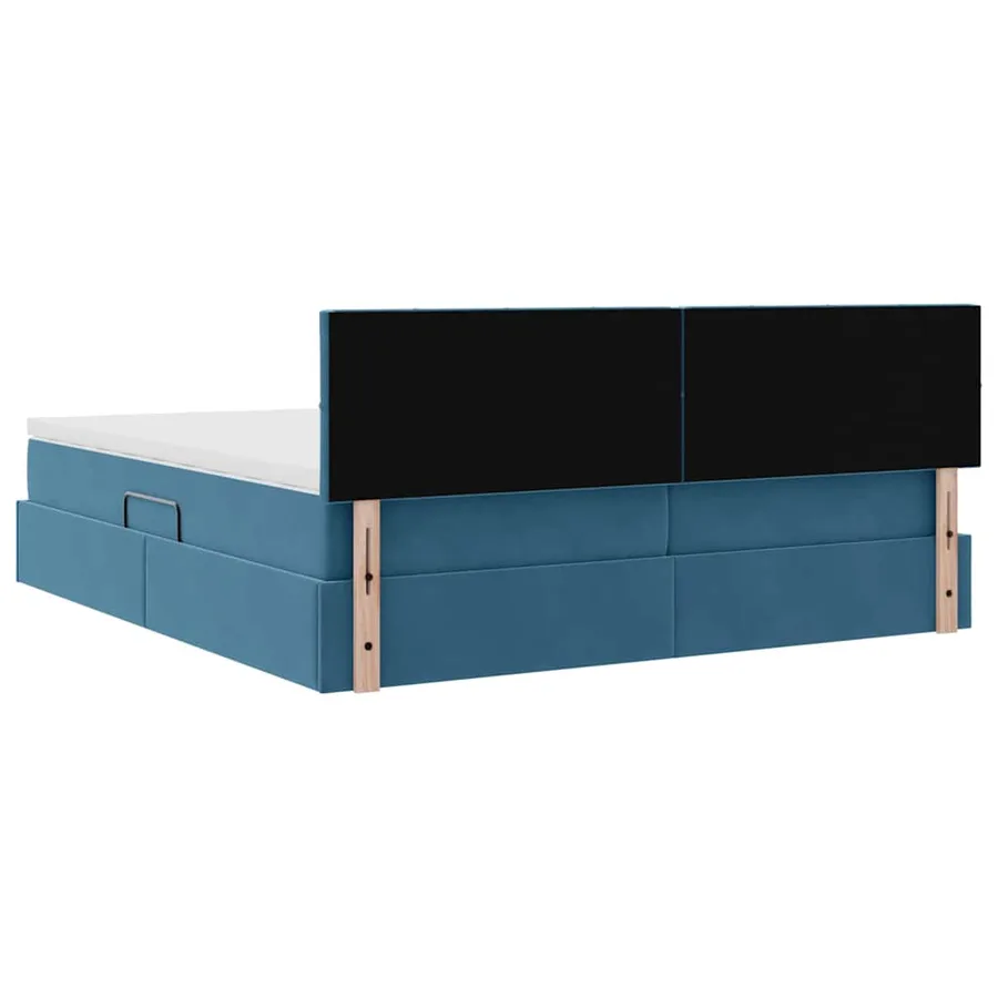 Lit de rangement LED avec matelas Bleu foncé 200 x 200 cm - 13
