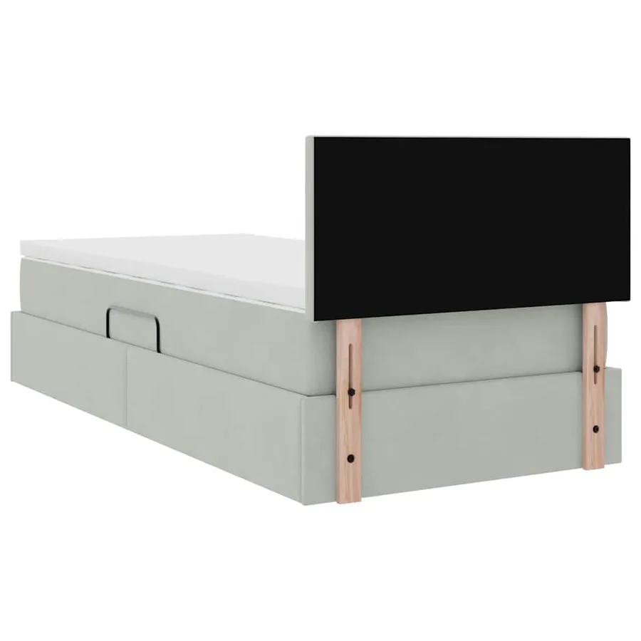 Lit de rangement LED avec matelas Gris clair 90 x 190 cm - 12