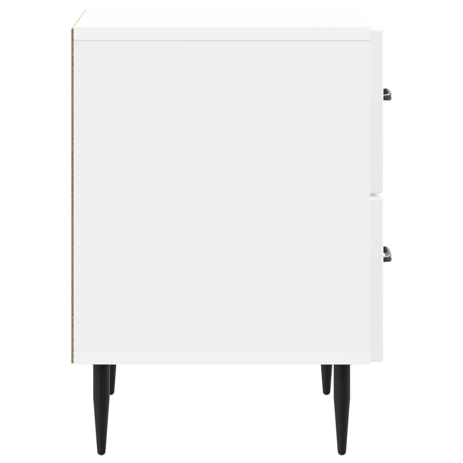 Cabinet de chevet Blanc brillant 43 x 34,5 x 47,5 cm - 6