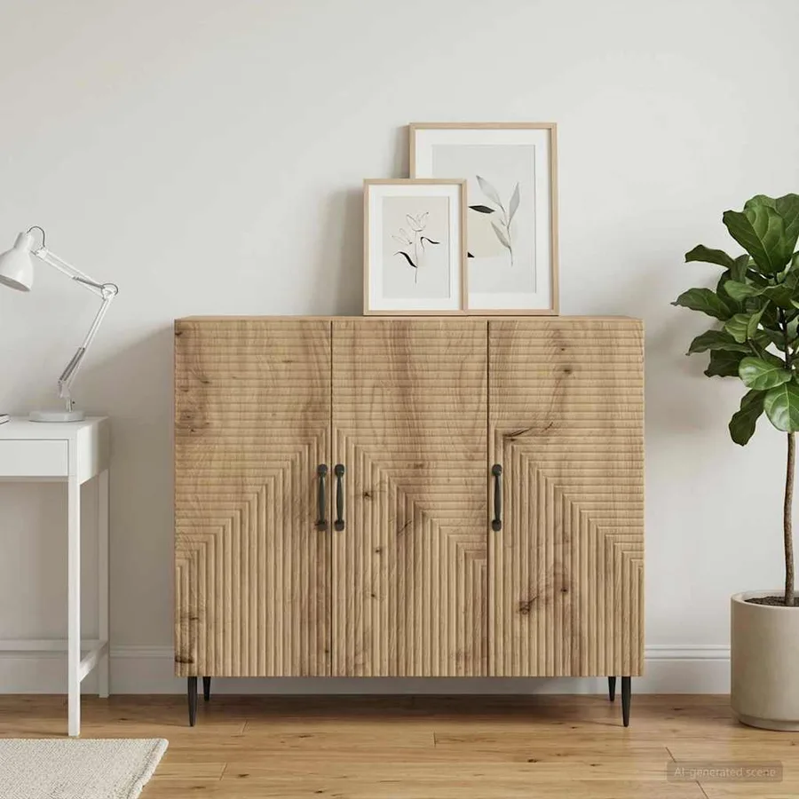 Buffet Chêne artisanal 89 x 34,5 x 80 cm Bois d'ingénierie - 4