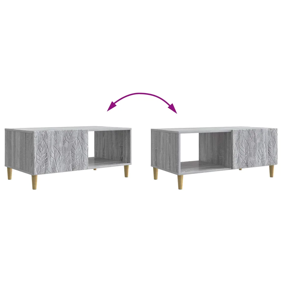 Table basse Sonoma gris 90 x 50 x 40 cm Bois d'ingénierie - 9