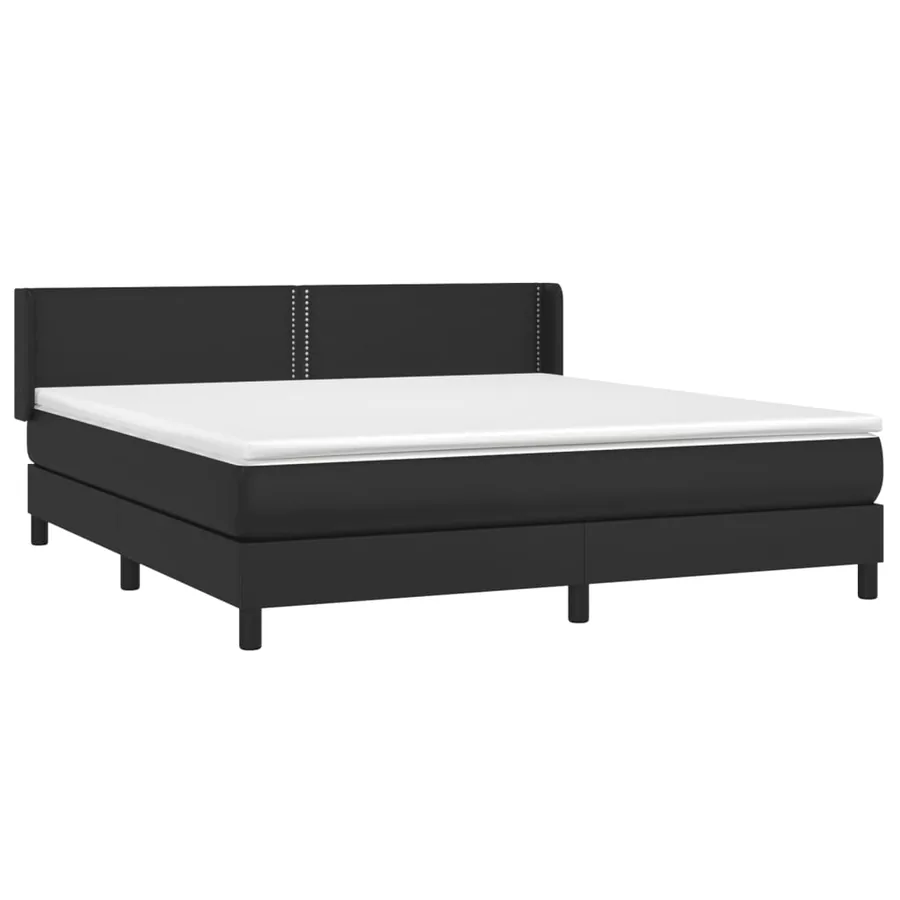 Sommier à lattes de lit avec matelas Noir 180x200 cm Similicuir - 3