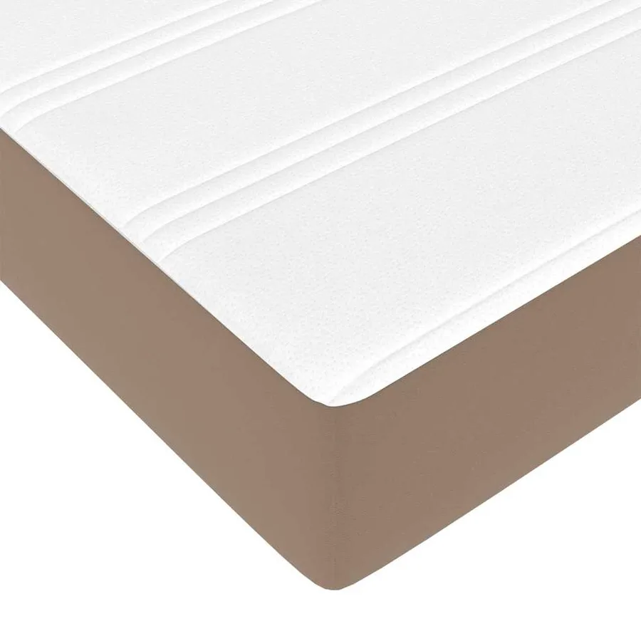 Lit avec rangement et matelas 2 pcs Cappuccino Cuir - 13