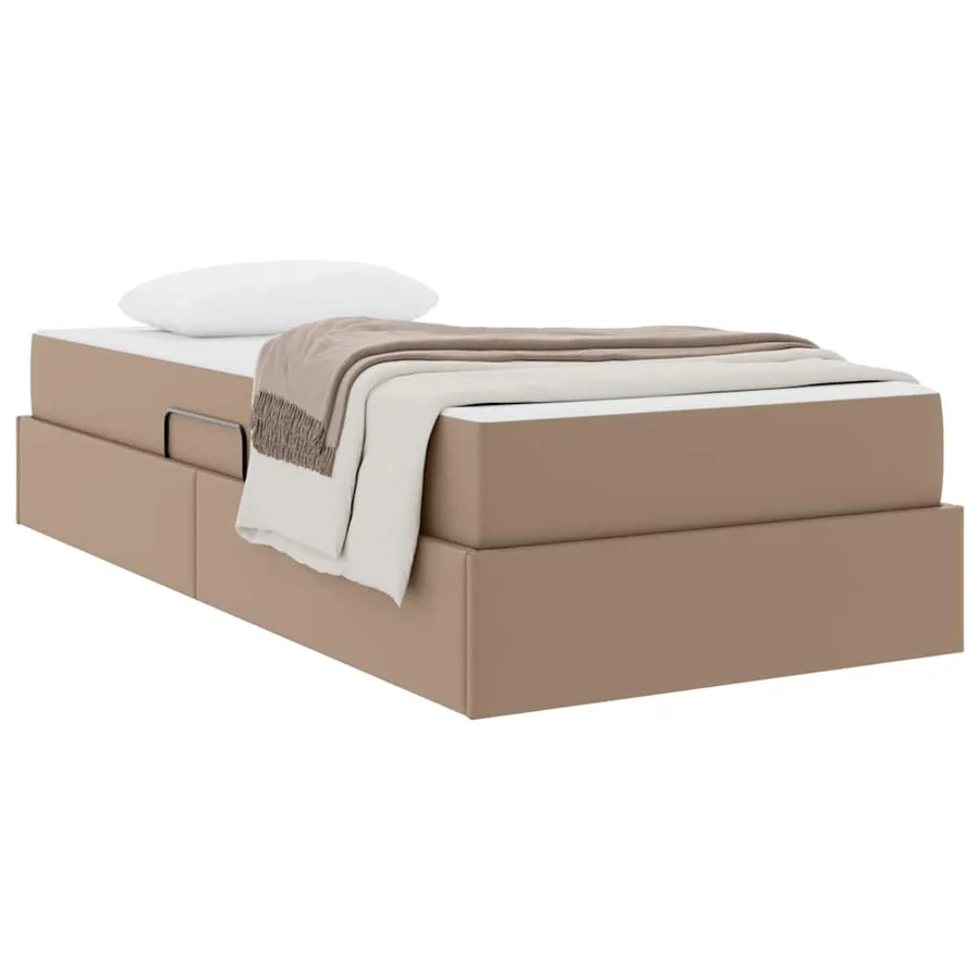 Lit avec rangement et matelas 2 pcs Cappuccino Cuir - 3