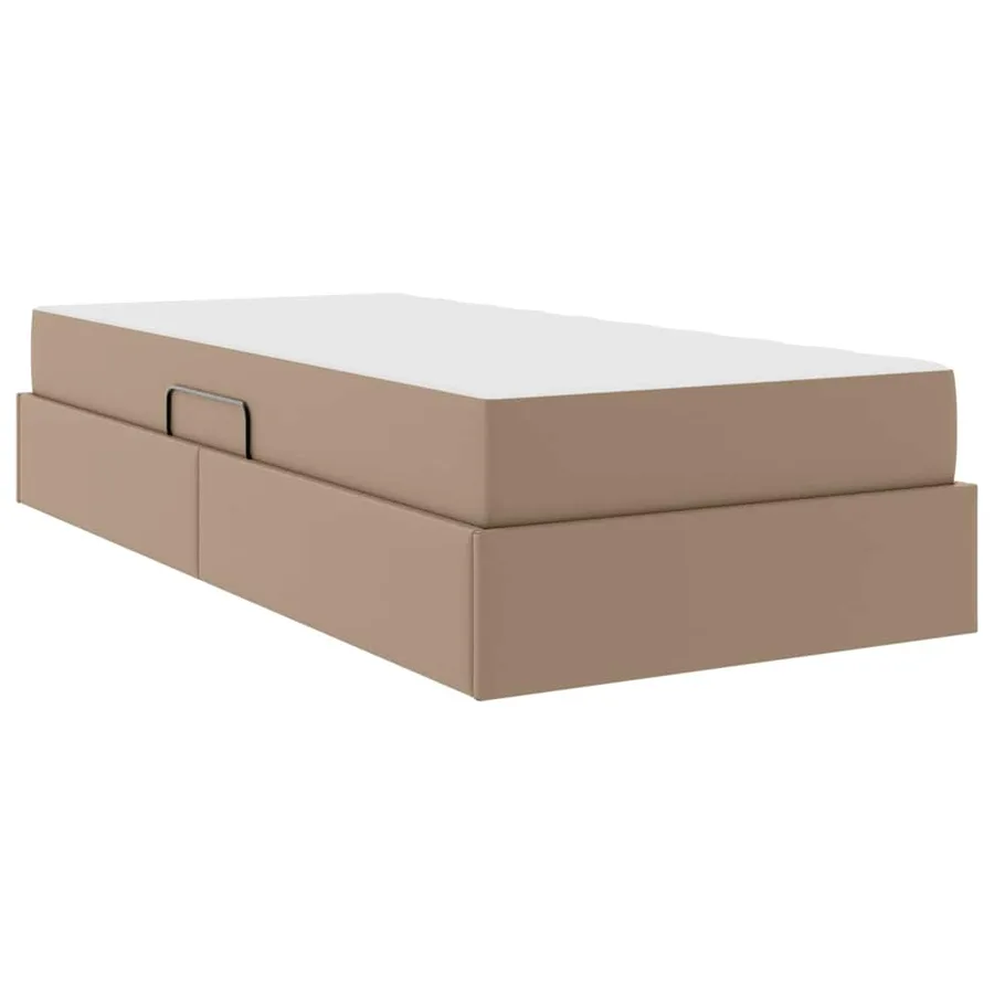 Lit avec rangement et matelas 2 pcs Cappuccino Cuir - 5