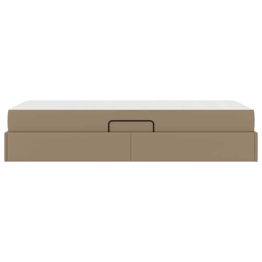 Lit avec rangement et matelas 2 pcs Cappuccino Cuir - 9