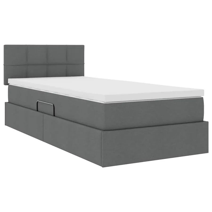 Lit avec rangement et matelas Gris foncé 90 x 200 cm - 5