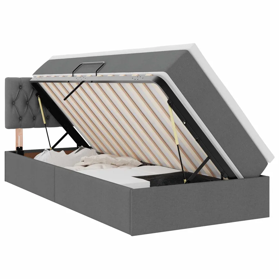 Lit avec rangement et matelas Gris foncé 90 x 200 cm - 2