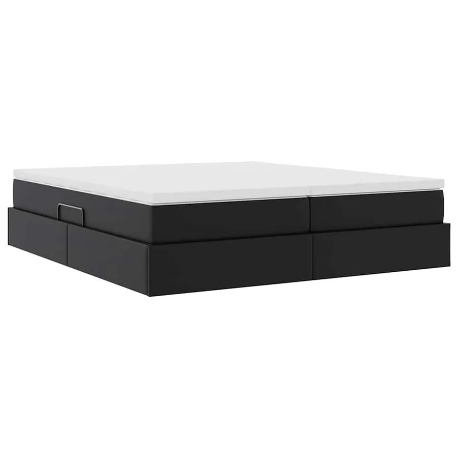 Lit avec rangement et matelas avec stockage Noir 200 x 200 cm - 5
