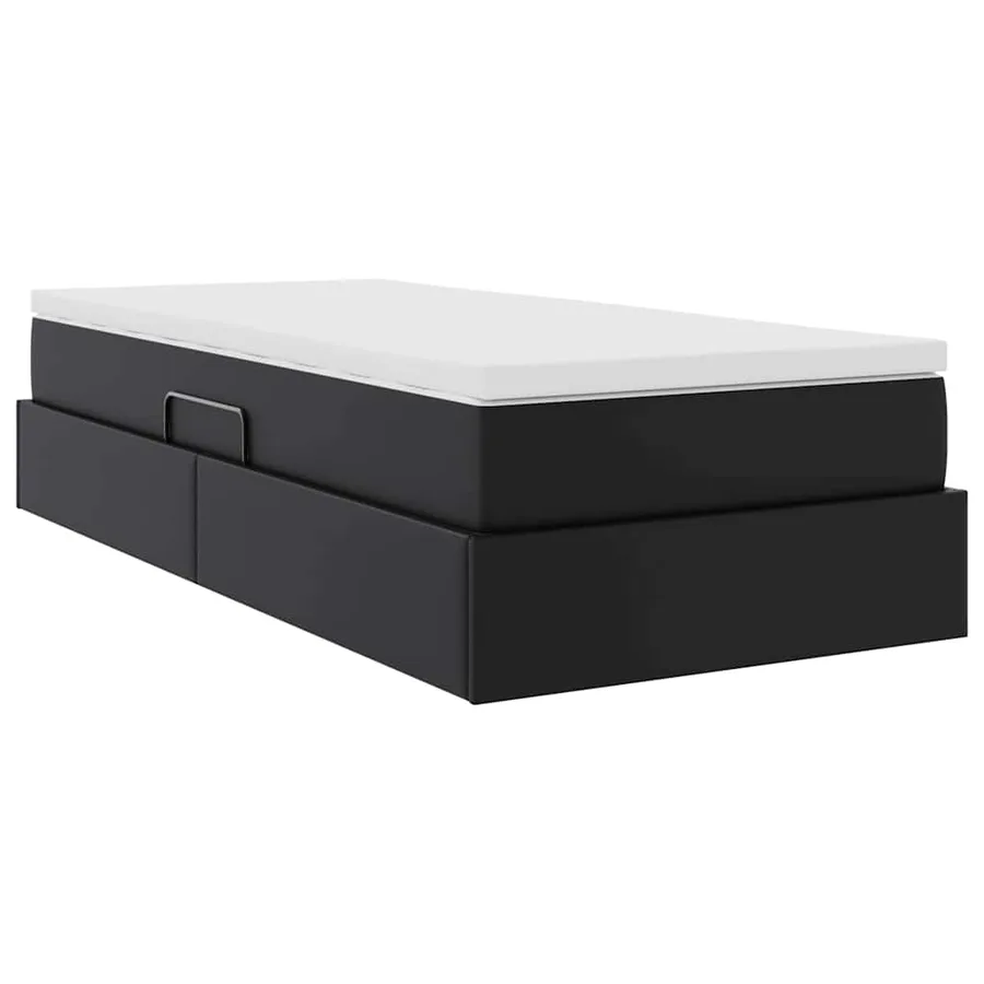 Lit avec rangement et matelas Noir 100 x 200 cm Simili cuir - 5