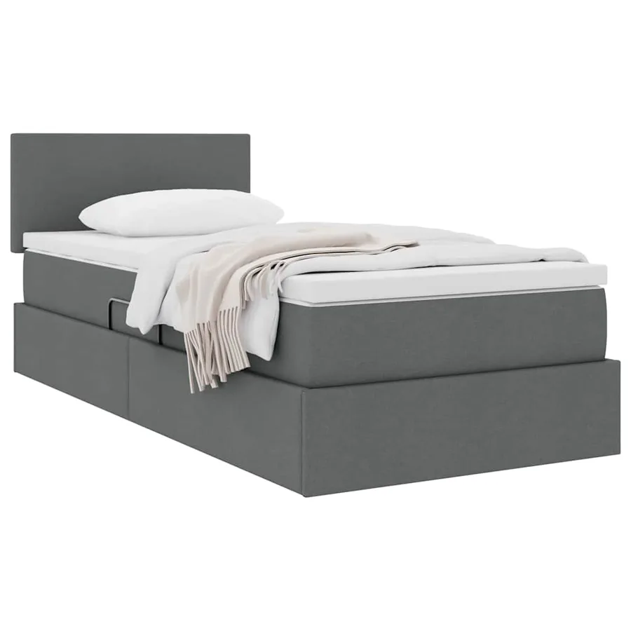 Lit avec rangement et matelas Gris foncé 90 x 200 cm - 3