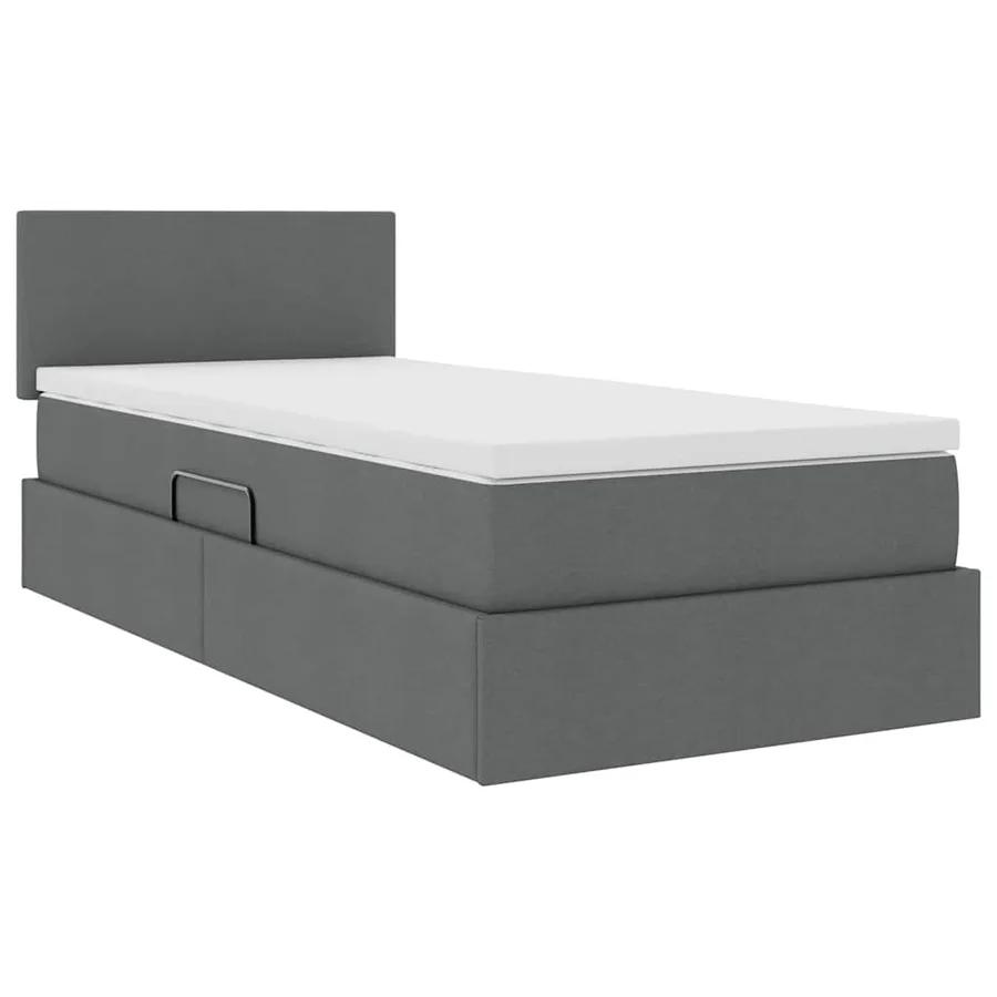 Lit avec rangement et matelas Gris foncé 90 x 200 cm - 5