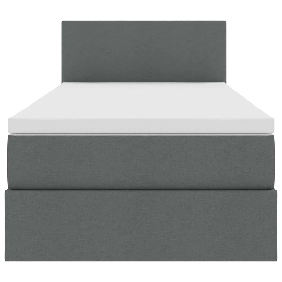Lit avec rangement et matelas Gris foncé 90 x 200 cm - 7