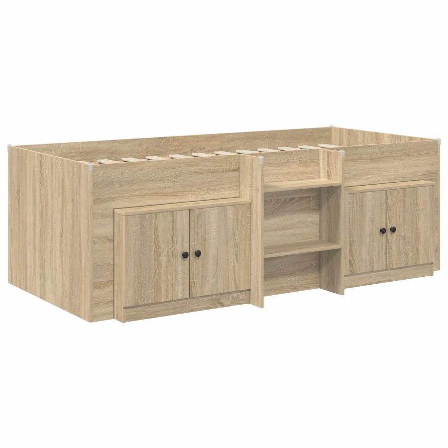 Cadre de lit en loft avec armoire avec porte 3 pc Chêne Sonoma - 3