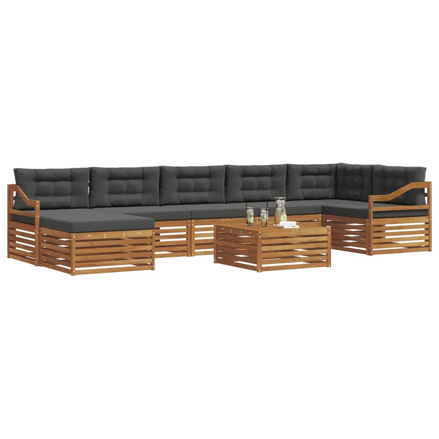 Ensemble de canapés d'extérieur 8 pcs Naturel et Anthracite - 3