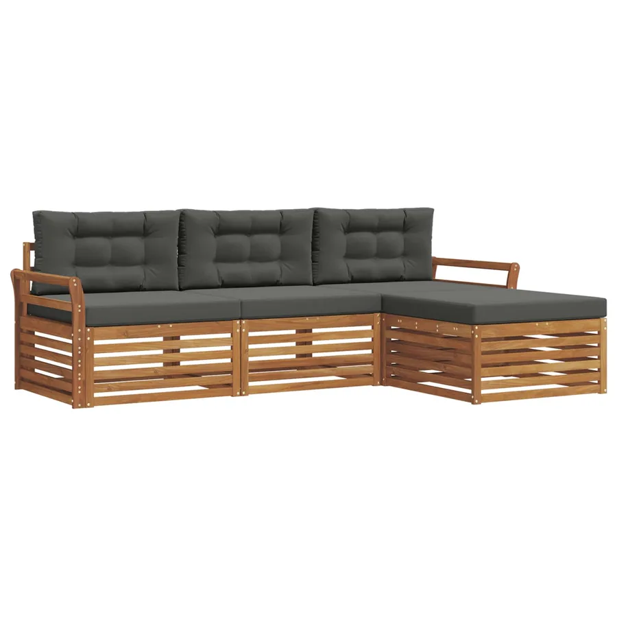 Ensemble de canapés d'extérieur Naturel et Anthracite - 2