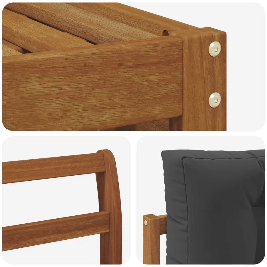 Ensemble de canapés d'extérieur Naturel et Anthracite - 5