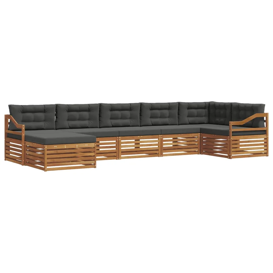 Ensemble de canapés d'extérieur 7 pcs Naturel et Anthracite - 2