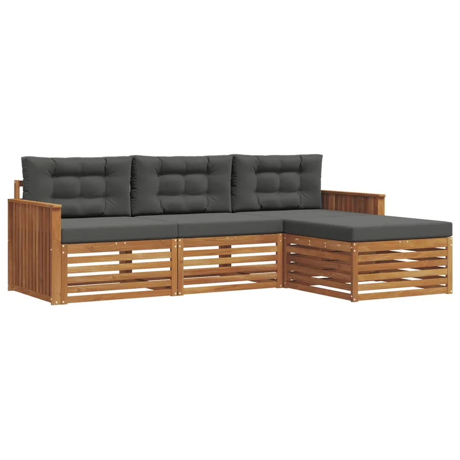 Ensemble de canapés d'extérieur Naturel et Anthracite - 2