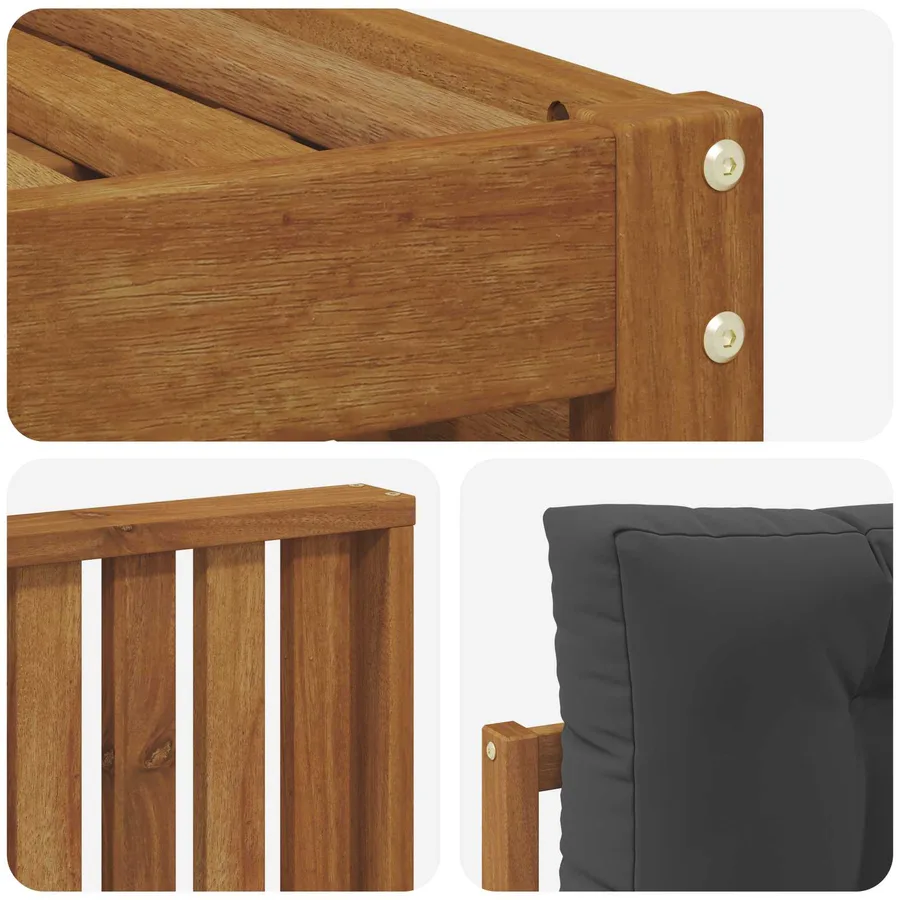 Ensemble de canapés d'extérieur Naturel et Anthracite - 5