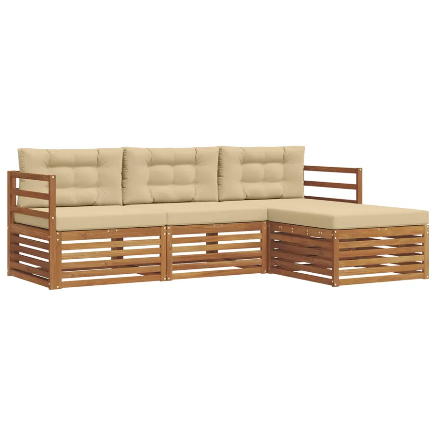 Ensemble de canapés d'extérieur avec coussin Naturel et Beige - 2