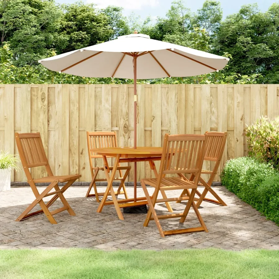 Ensemble à manger de jardin 5 pcs Bois d'acacia solide