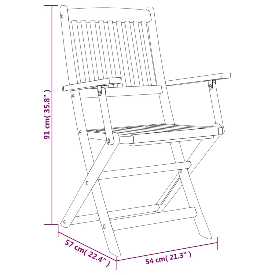 Ensemble à manger de jardin 5 pcs Bois d'acacia solide - 12