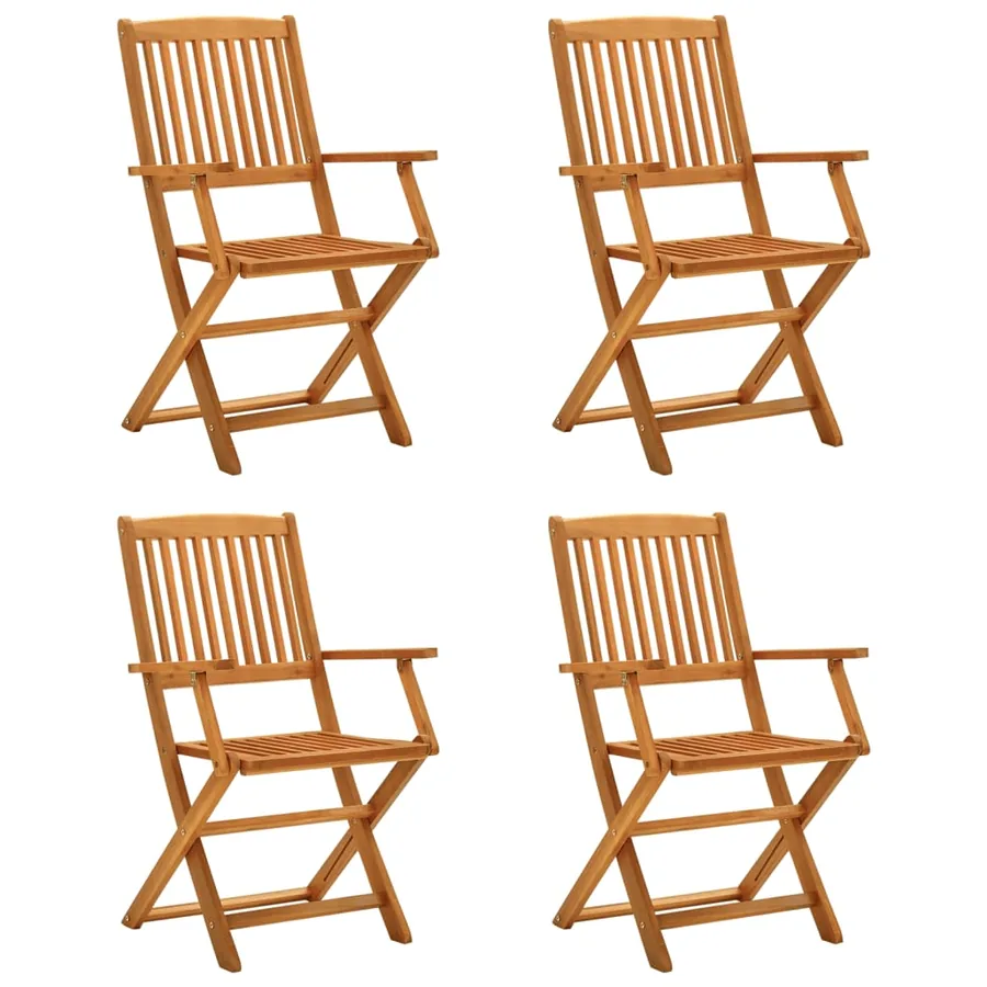 Ensemble à manger de jardin 5 pcs Bois d'acacia solide - 3