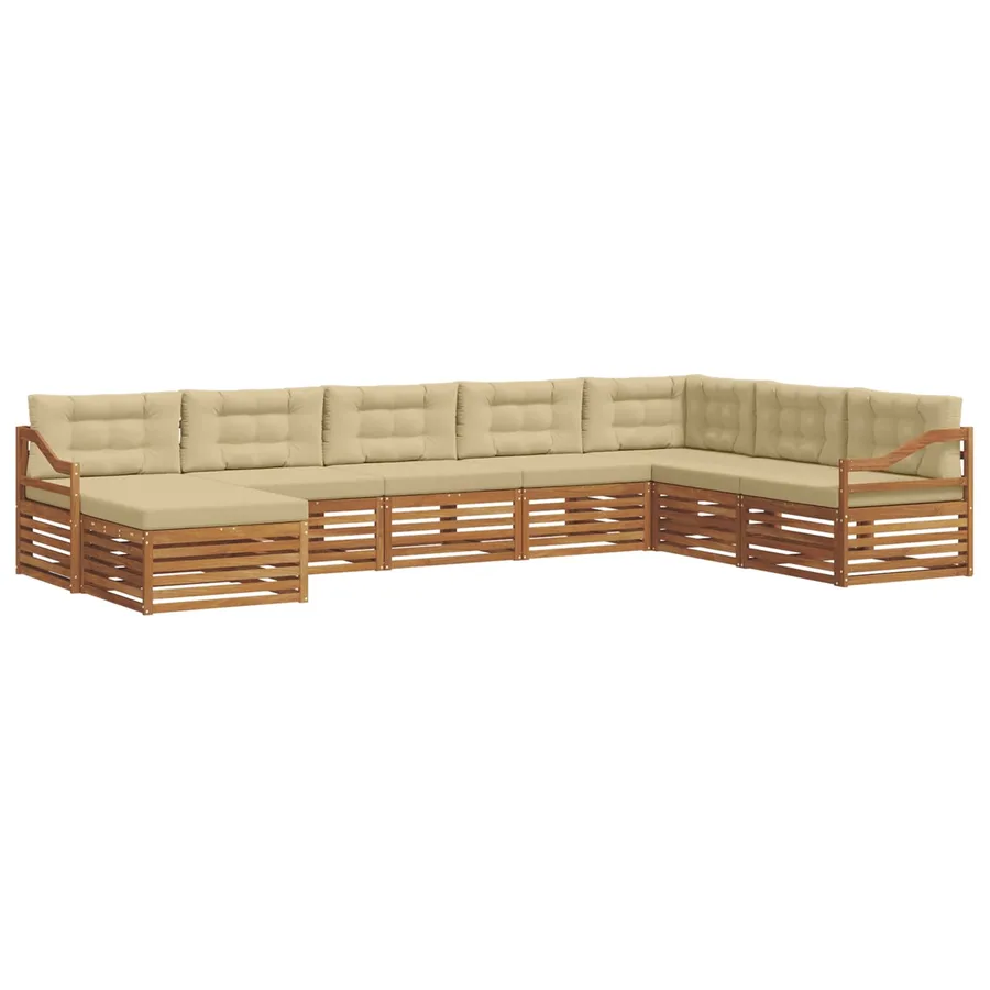 Ensemble de canapés d'extérieur 8 pcs Naturel et Beige - 2