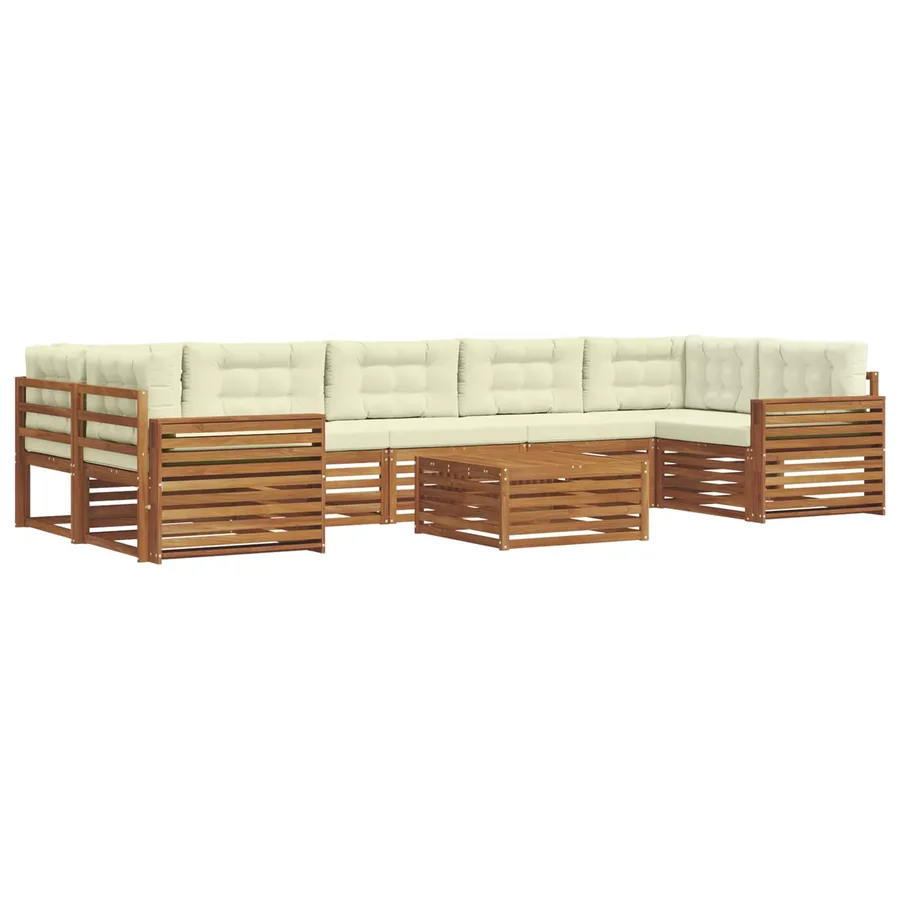 Ensemble de canapés d'extérieur 8 pcs Naturel et Crème - 2