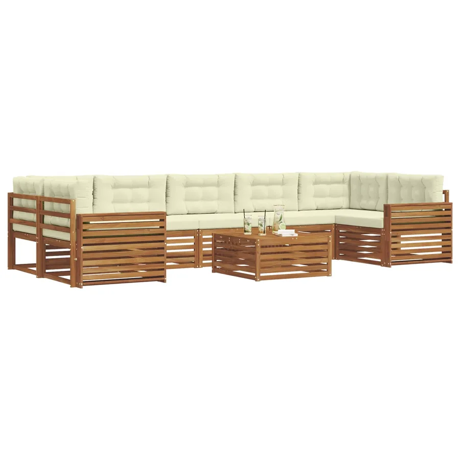 Ensemble de canapés d'extérieur 8 pcs Naturel et Crème - 3