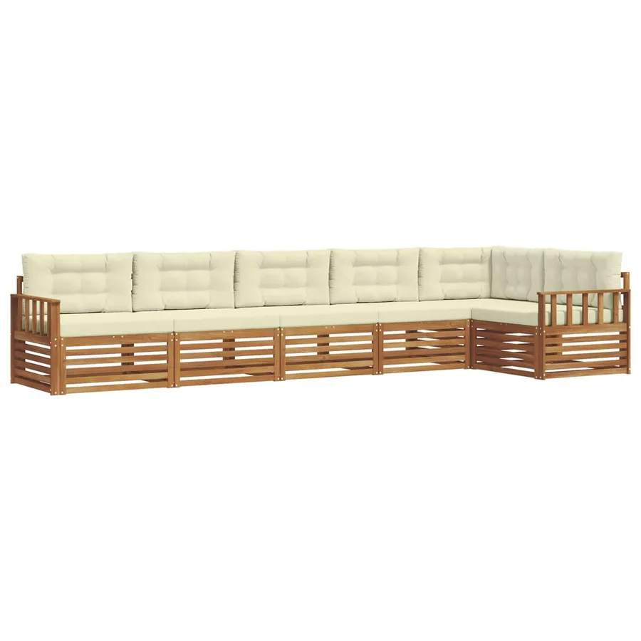 Ensemble de canapés d'extérieur 6 pcs Naturel et Crème - 2