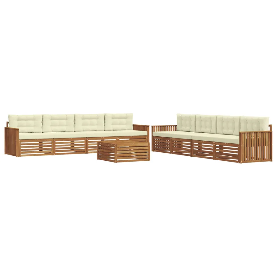 Ensemble de canapés d'extérieur 9 pcs Naturel et Crème - 2